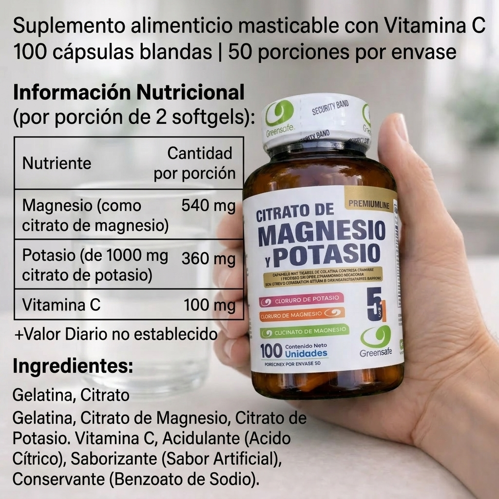 X 2 Citrato De Magnesio Y Potasio 5 En 1